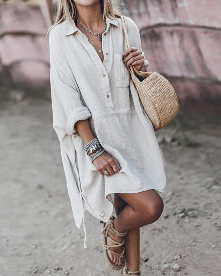 HANNAH | CHIC SHIRT DRESS IN COTTON BLEND