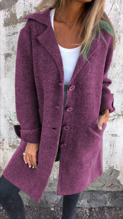 Dow - Casual long coat with lapel for fall