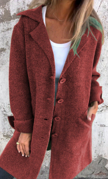 Dow - Casual long coat with lapel for fall