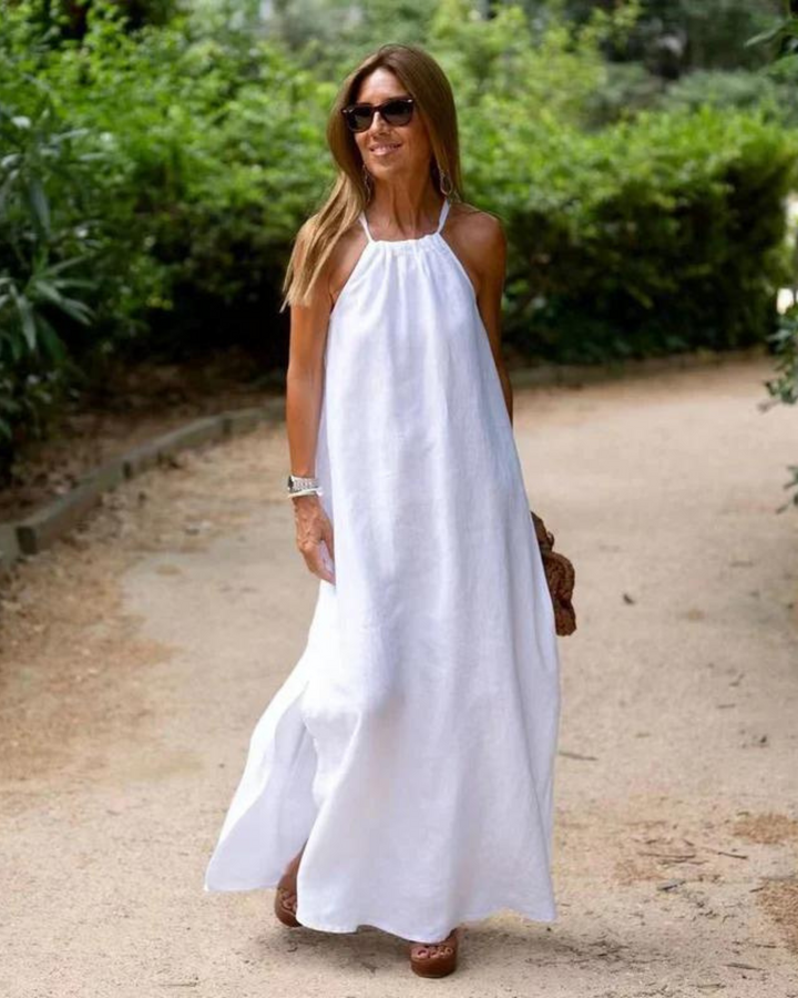 Holly - Long dress in linen blend