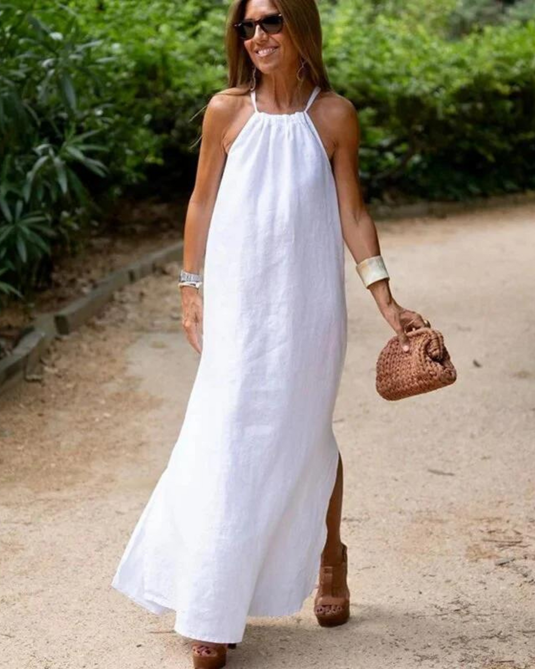 Holly - Long dress in linen blend