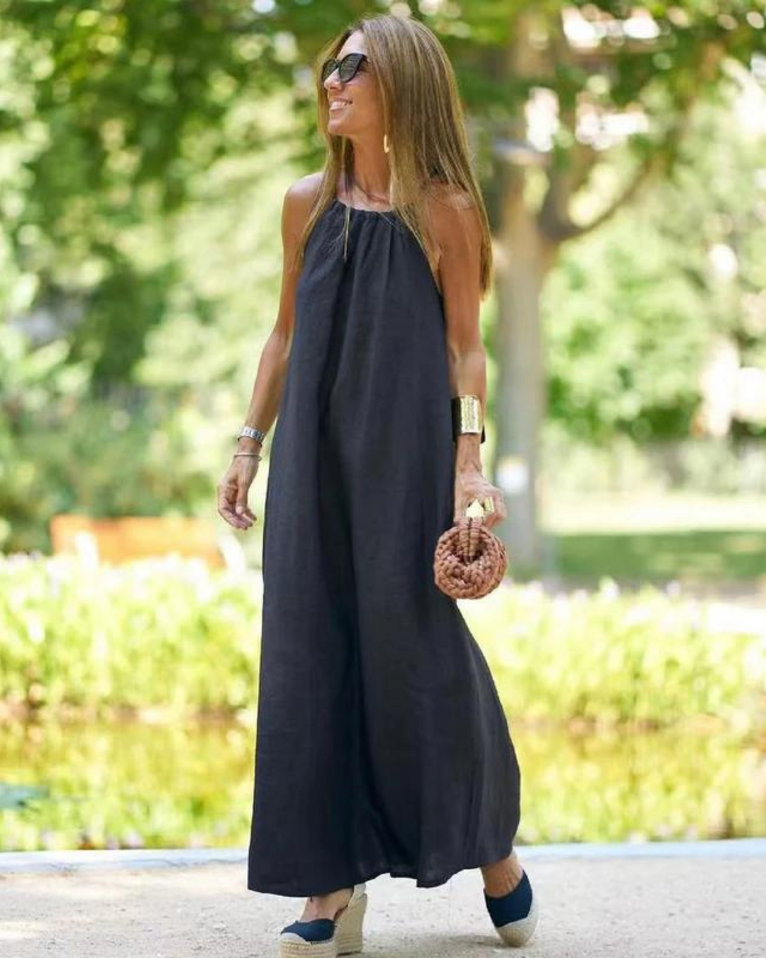 Holly - Long dress in linen blend