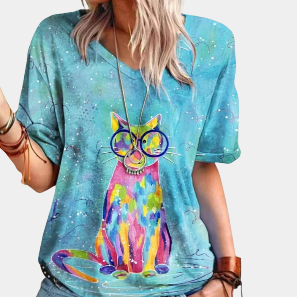 Lucy | Ladies Cat art shirt