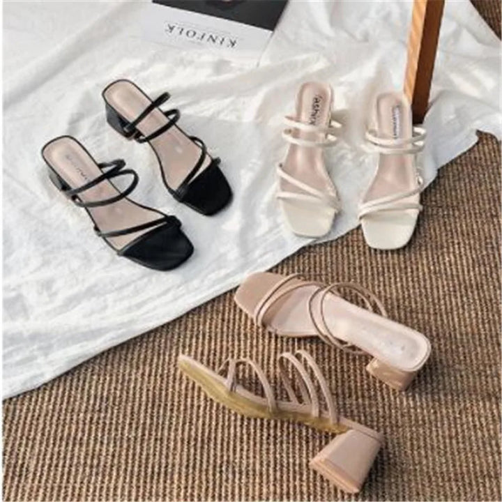 Senna | Women's Orthopedic Sandals - Sophisticated Summer Slippers with Square Heels