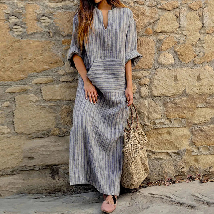 Jolie - Chic Striped Maxi Dress