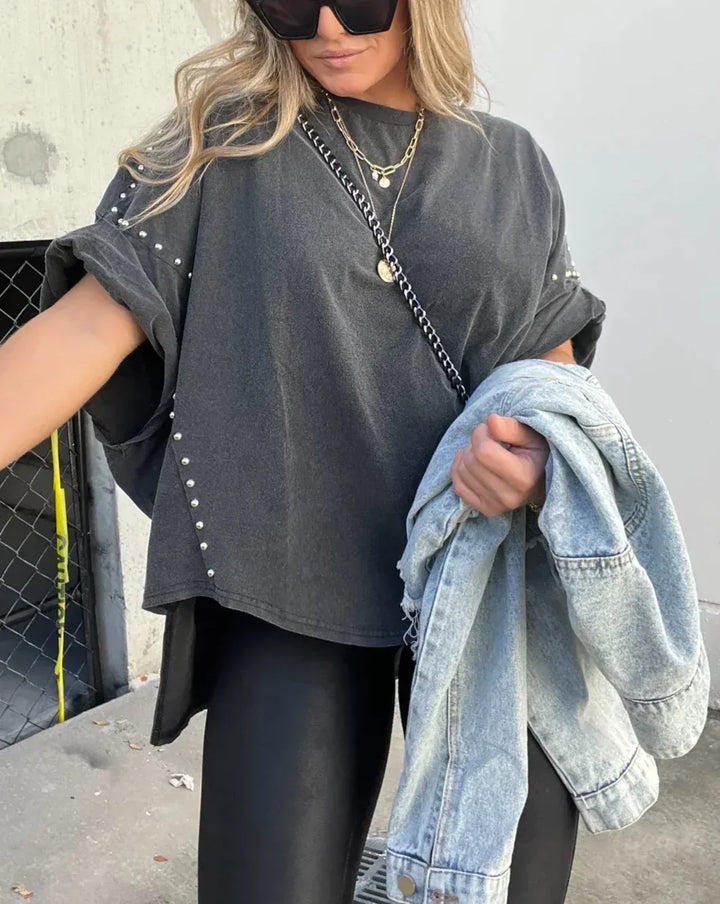 Sara - STUDDED OVERSIZED TEE