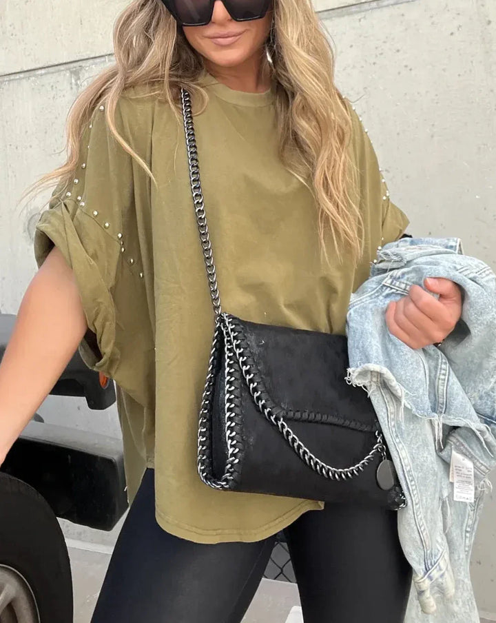 Sara - STUDDED OVERSIZED TEE