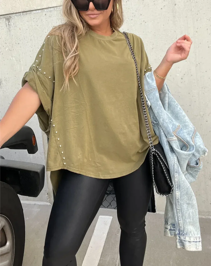 Sara - STUDDED OVERSIZED TEE