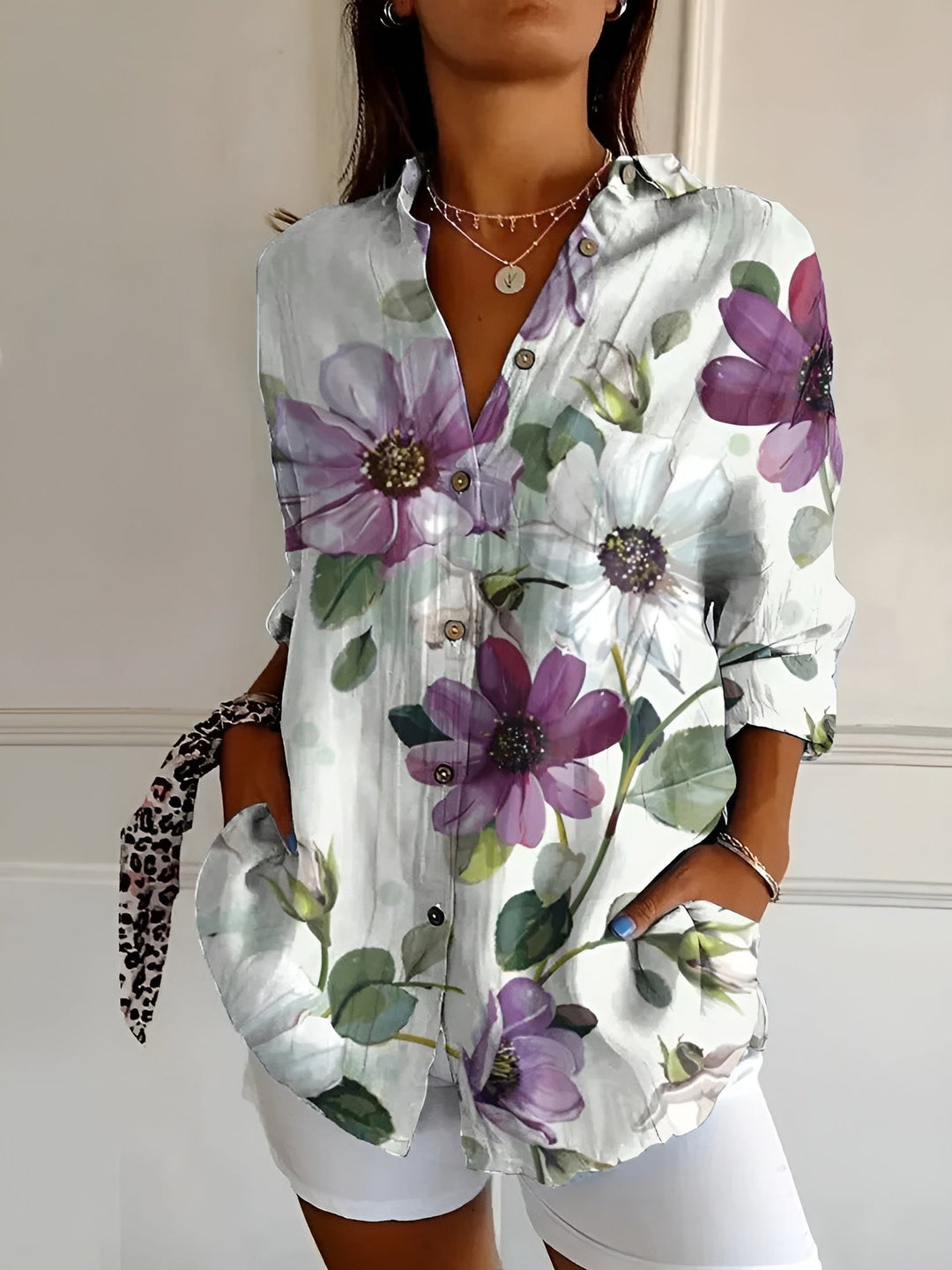 Maja| Floral Wave Cotton Blouse