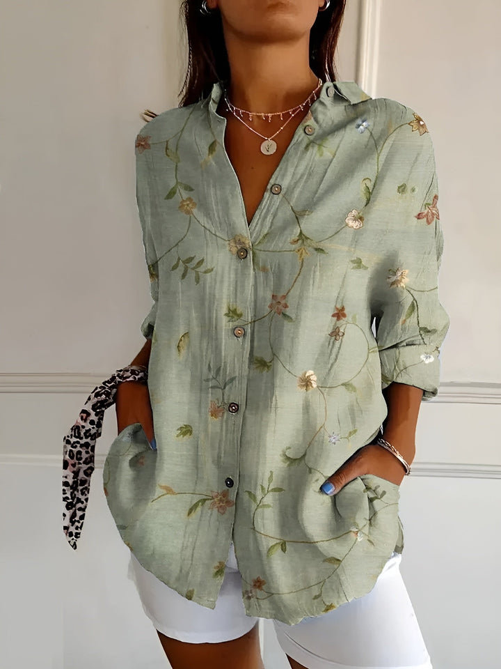 Maja| Floral Wave Cotton Blouse