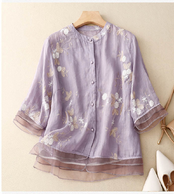 Maddie | Embroidered Cotton Shirt